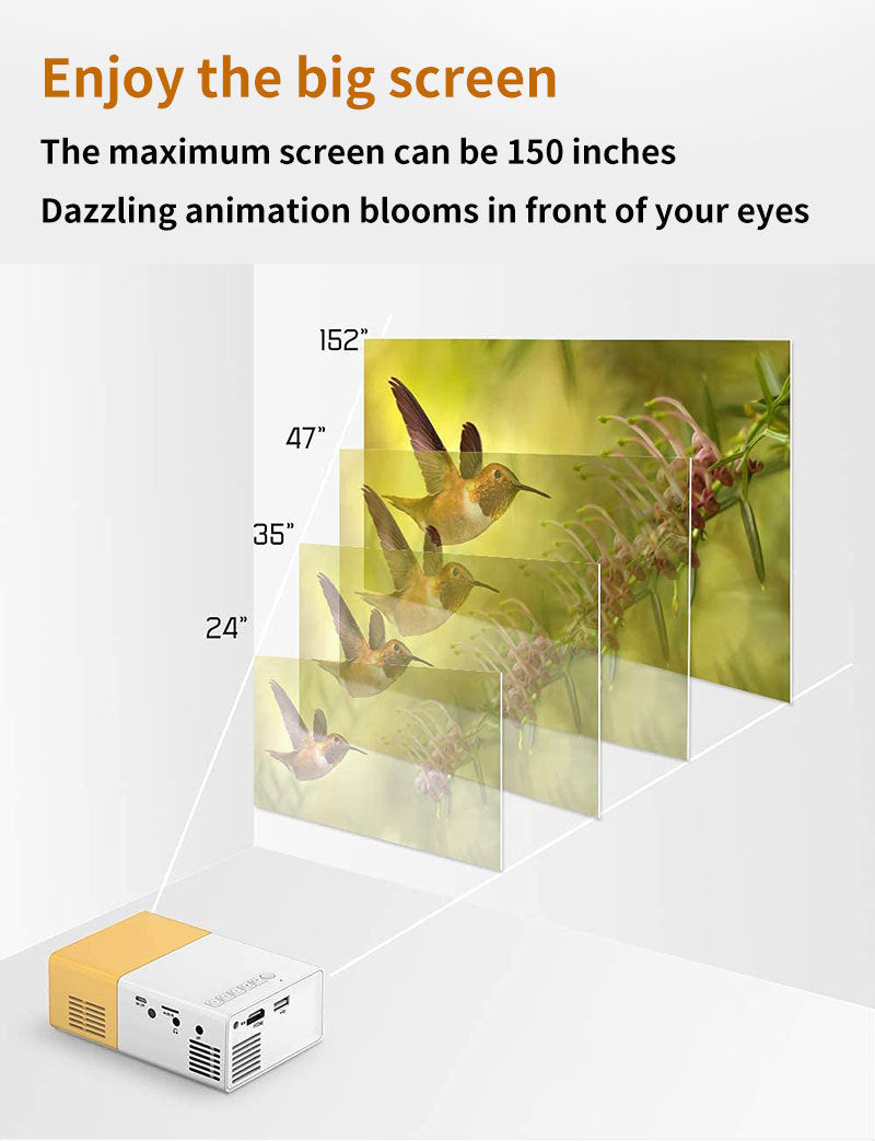 YG300 Mini Projector – Portable Full HD 720P, WiFi Smart, LED Home Theater