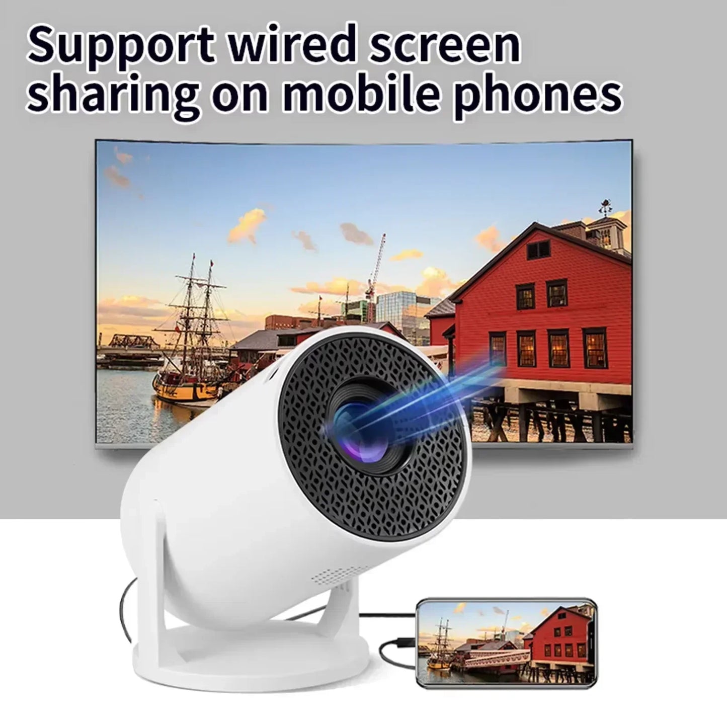 GlowBeam Mini Projector – Compact Size, Big Screen Experience