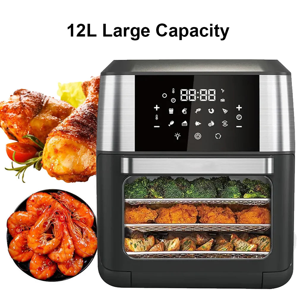 TurboFry Air Fryer – 9L/ 12L/ 10L – LED Touch & Auto Programmes