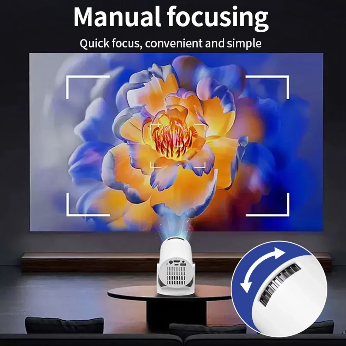 GlowBeam Mini Projector – Compact Size, Big Screen Experience