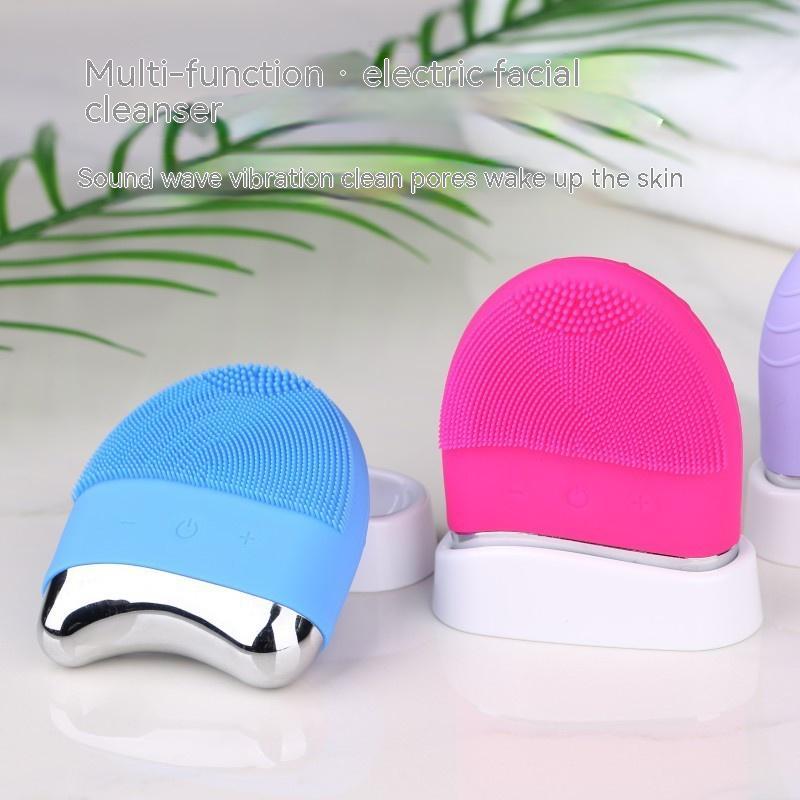 Electric Silicone Cleansing Instrument Pore Cleaning Brush Mini Ultrasonic Beauty Instrument