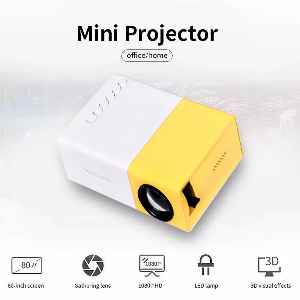 YG300 Mini Projector – Portable Full HD 720P, WiFi Smart, LED Home Theater