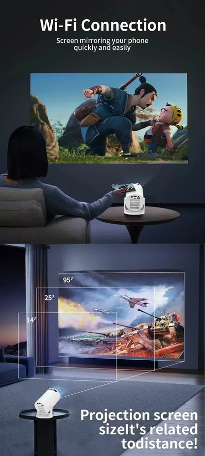 GlowBeam Mini Projector – Compact Size, Big Screen Experience