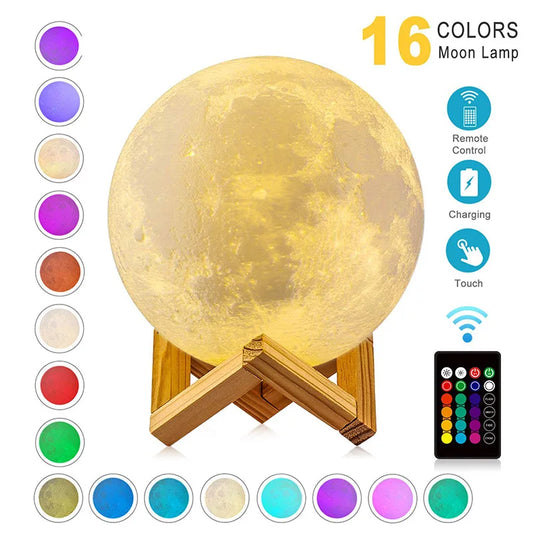 Moon Lamp Rechargeable Color Change