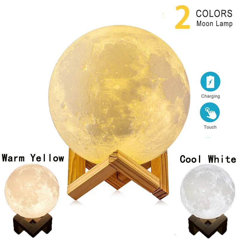 Moon Lamp Rechargeable Color Change