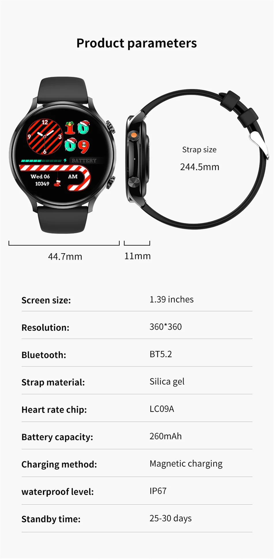 Aurix One TechWatch – Premium Smartwatch with AMOLED Display